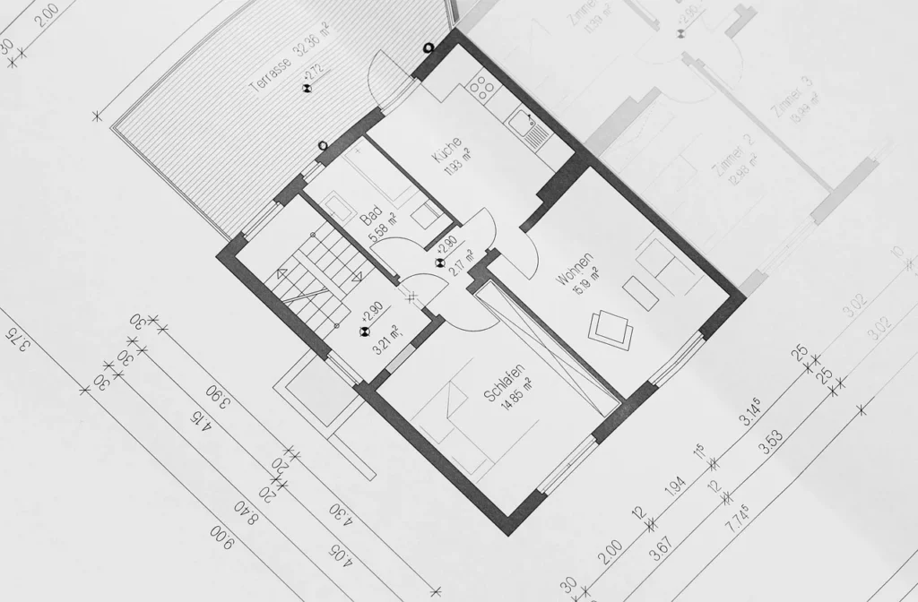 Building Layout Water Flow Engineering Diagram